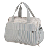 White & Grey Diaper Bag w/ Changing Mat & Insulated Compartments