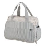 White & Grey Diaper Bag w/ Changing Mat & Insulated Compartments