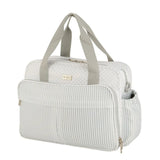 White & Grey Diaper Bag w/ Changing Mat & Insulated Compartments