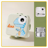 4b26 Stainless Steel Dino Cartoon Lunch Box 3 Compartment 1200ml