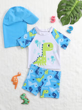 4Baby Boy Swimwear Short with Hat Dinosaur ملابس سباحة
