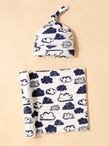 4baby Swaddle Set 75*85* طقم قماط وقبعة
