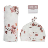 Lulujo Hello World Swaddle & Hat Set