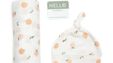 Lulujo Hello World Swaddle & Hat Set