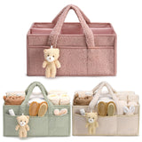 Diaper Caddy with Teddy Bear Chain