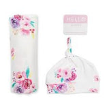Lulujo Hello World Swaddle & Hat Set